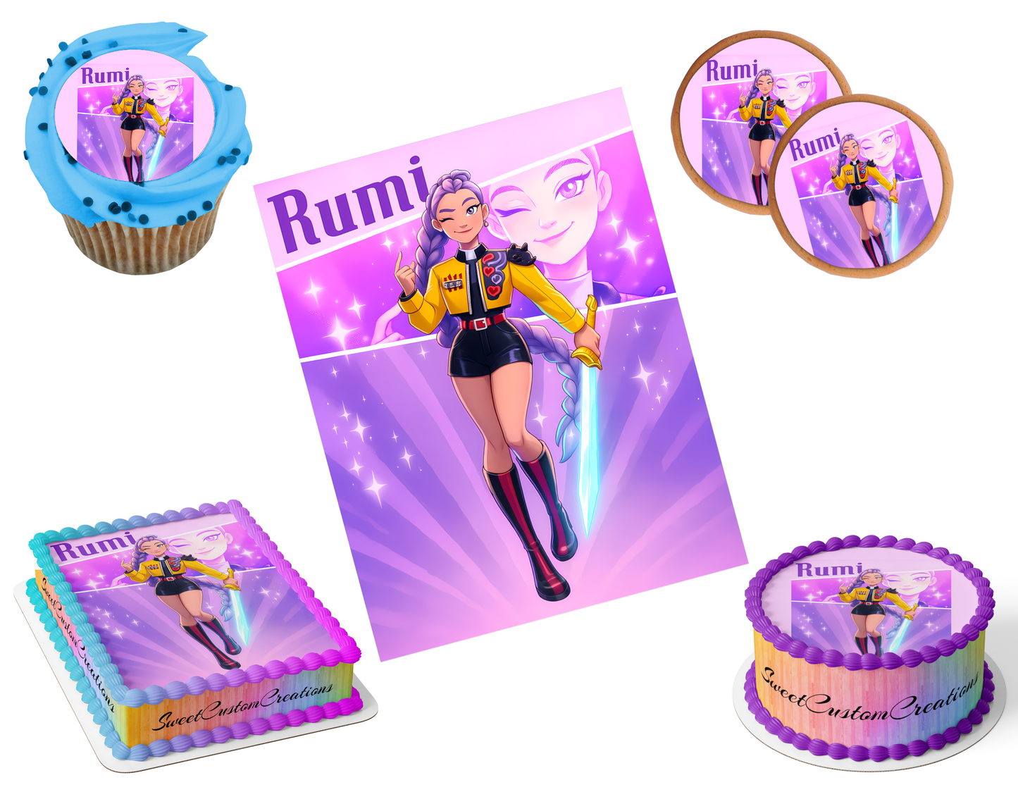 K-Pop Demon Hunters Edible Image Frosting Sheet #41 (80+ sizes)