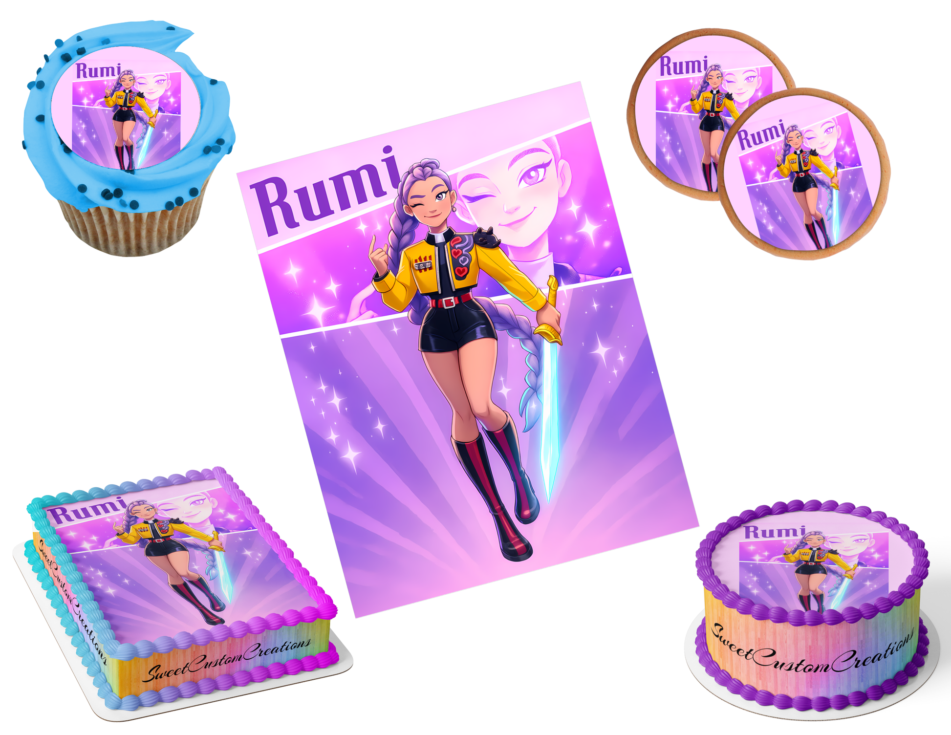 K-Pop Demon Hunters Edible Image Frosting Sheet #41 (80+ sizes)