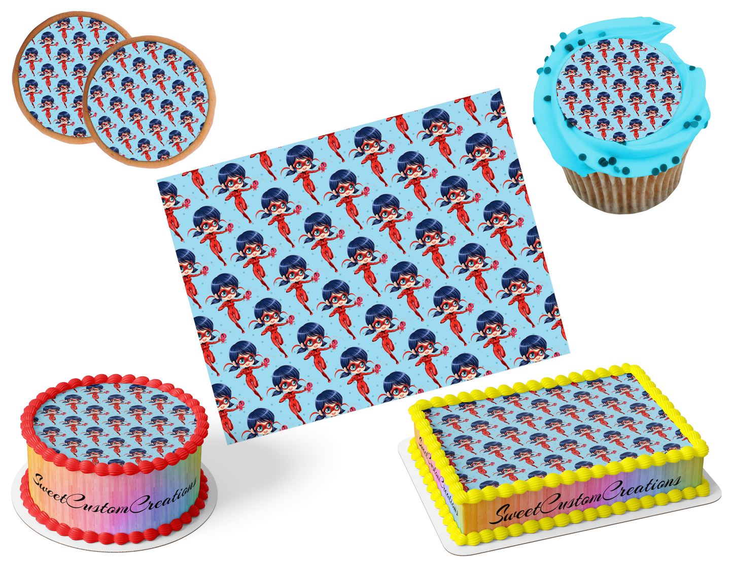 Miraculous Edible Image Frosting Sheet #42 (80+ sizes)