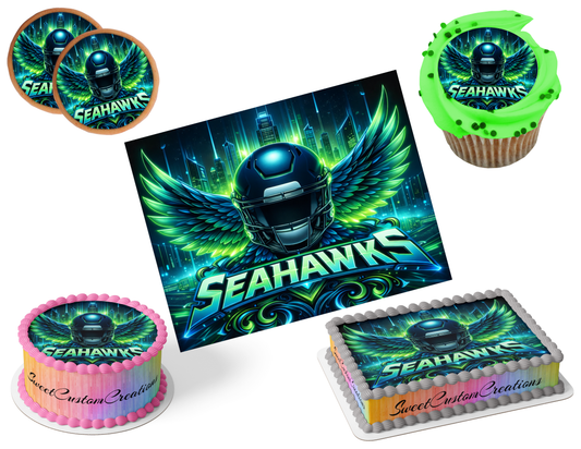 Seattle Seahawks Edible Image Frosting Sheet #43 (80+ sizes)