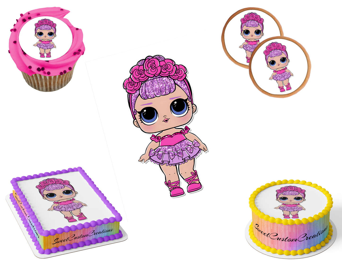 LOL Surprise Dolls Edible Image Frosting Sheet #45 (80+ sizes)