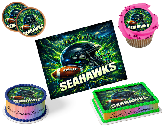 Seattle Seahawks Edible Image Frosting Sheet #45 (80+ sizes)