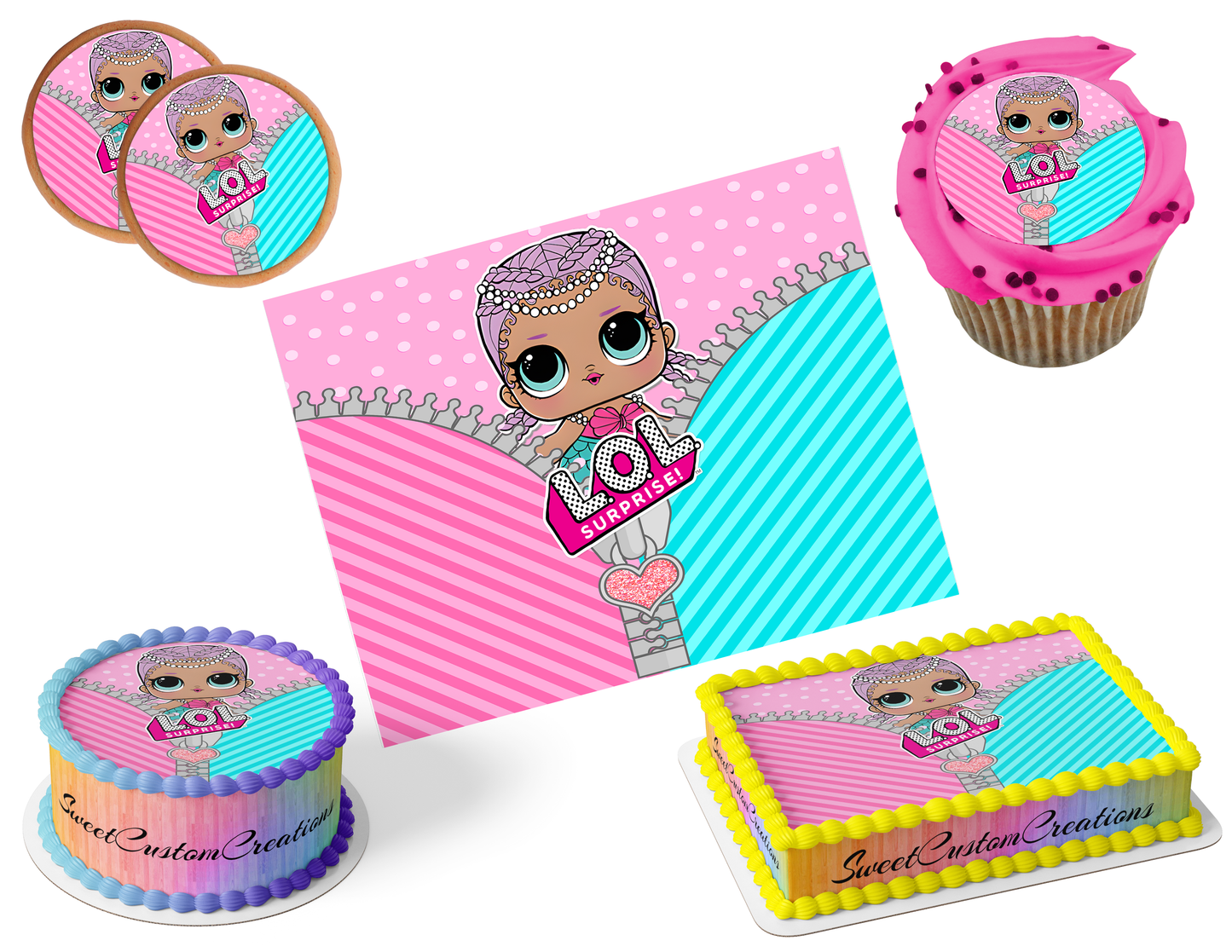 LOL Surprise Dolls Edible Image Frosting Sheet #47 (80+ sizes)