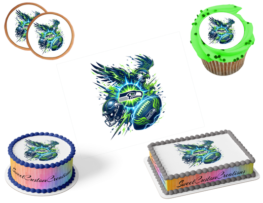 Seattle Seahawks Edible Image Frosting Sheet #47 (80+ sizes)