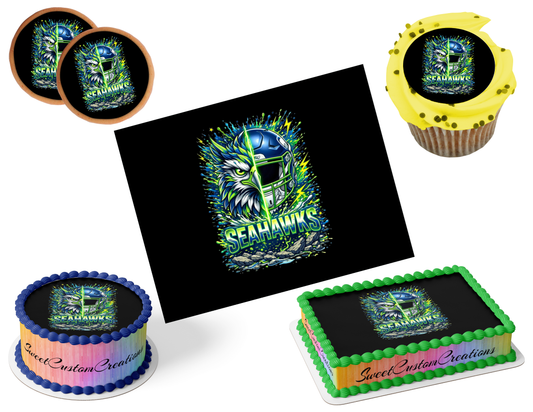 Seattle Seahawks Edible Image Frosting Sheet #48 (80+ sizes)