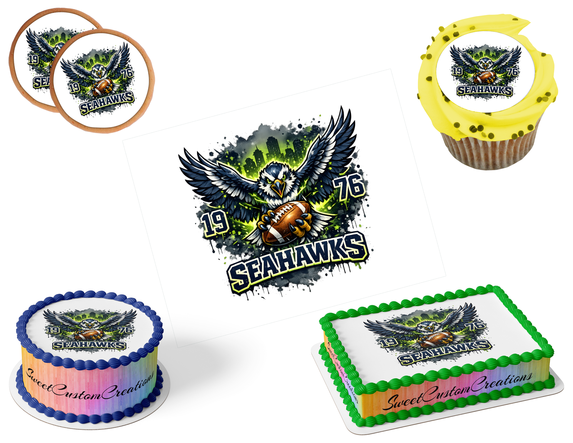 Seattle Seahawks Edible Image Frosting Sheet #49 (80+ sizes)