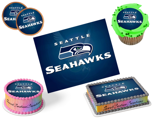 Seattle Seahawks Edible Image Frosting Sheet #4 (80+ sizes)