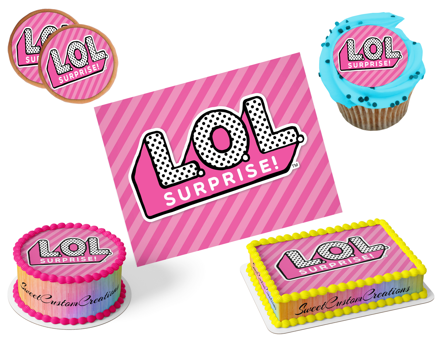 LOL Surprise Dolls Logo Edible Image Frosting Sheet #5 (80+ sizes)