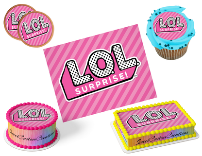 LOL Surprise Dolls Logo Edible Image Frosting Sheet #5 (80+ sizes)
