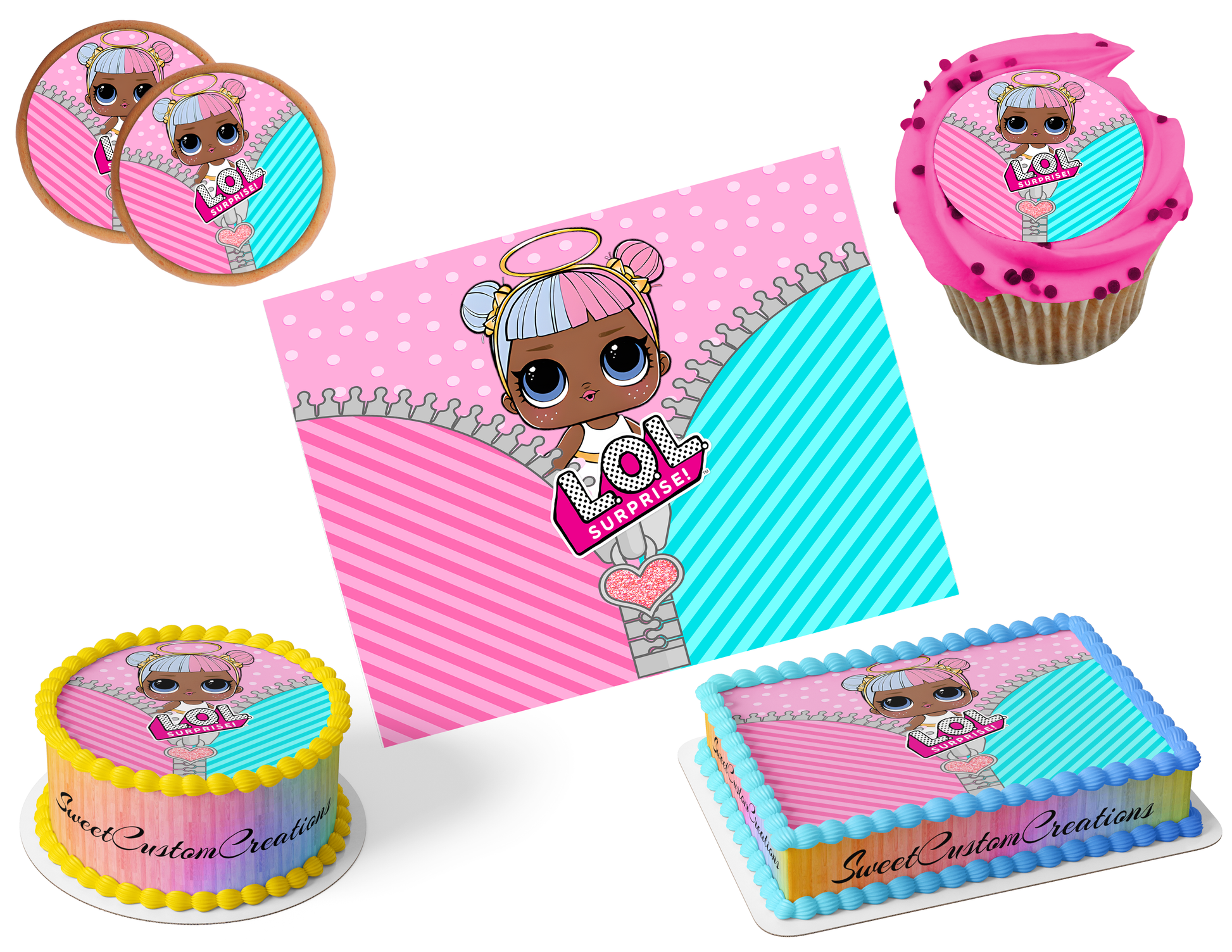 LOL Surprise Dolls Edible Image Frosting Sheet #50 (80+ sizes)
