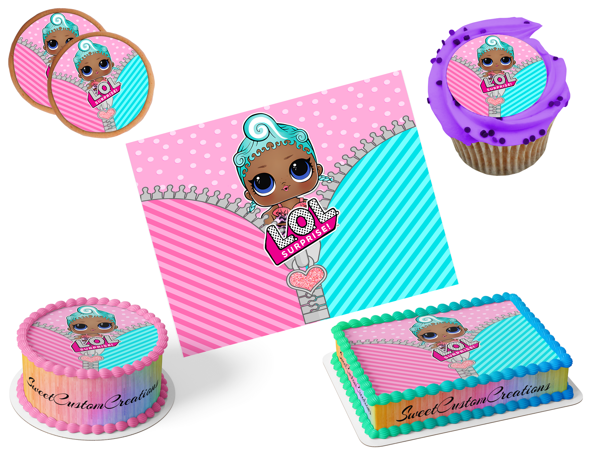 LOL Surprise Dolls Edible Image Frosting Sheet #51 (80+ sizes)