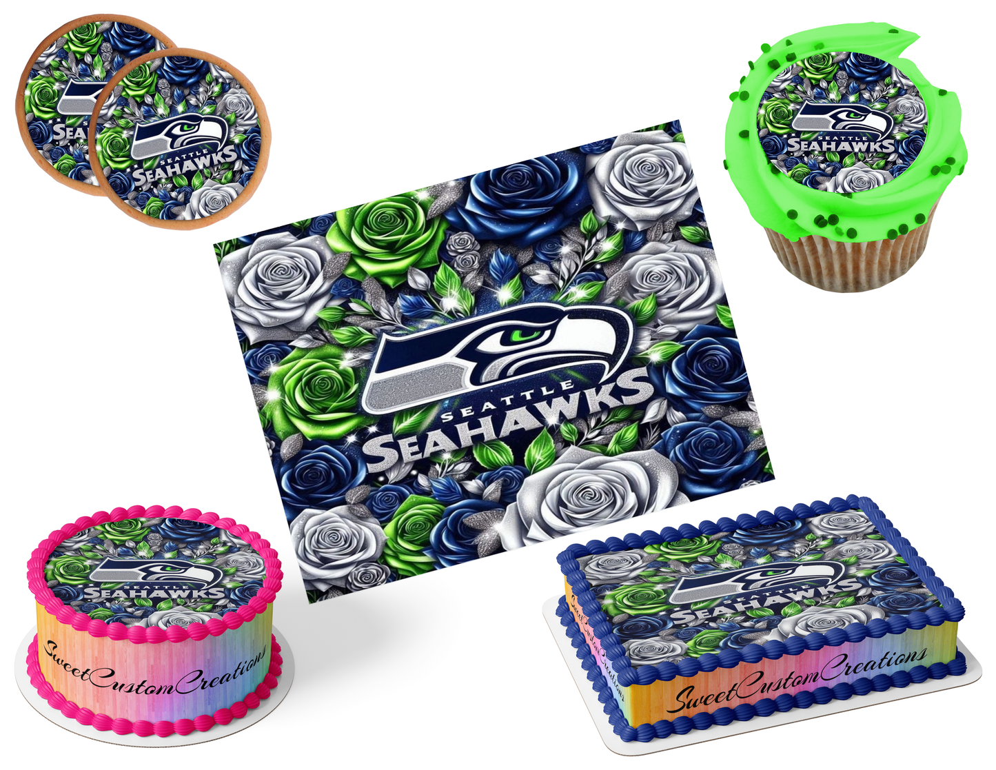 Seattle Seahawks Edible Image Frosting Sheet #51 (80+ sizes)