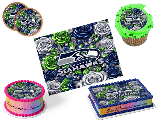 Seattle Seahawks Edible Image Frosting Sheet #51 (80+ sizes)