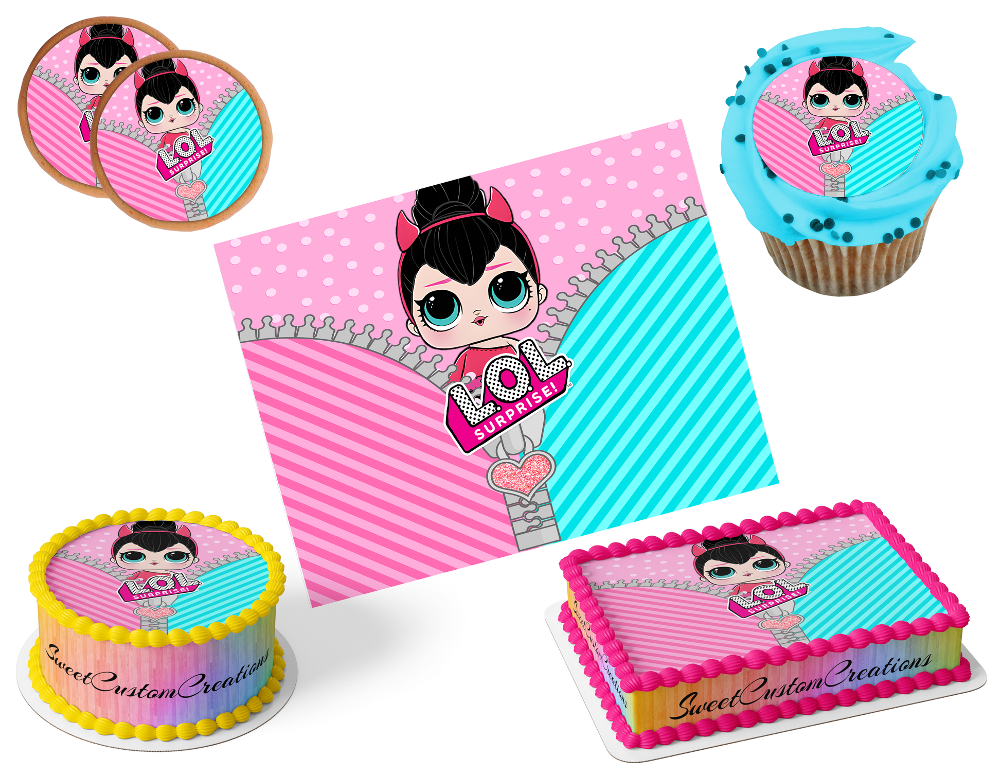 LOL Surprise Dolls Edible Image Frosting Sheet #52 (80+ sizes)