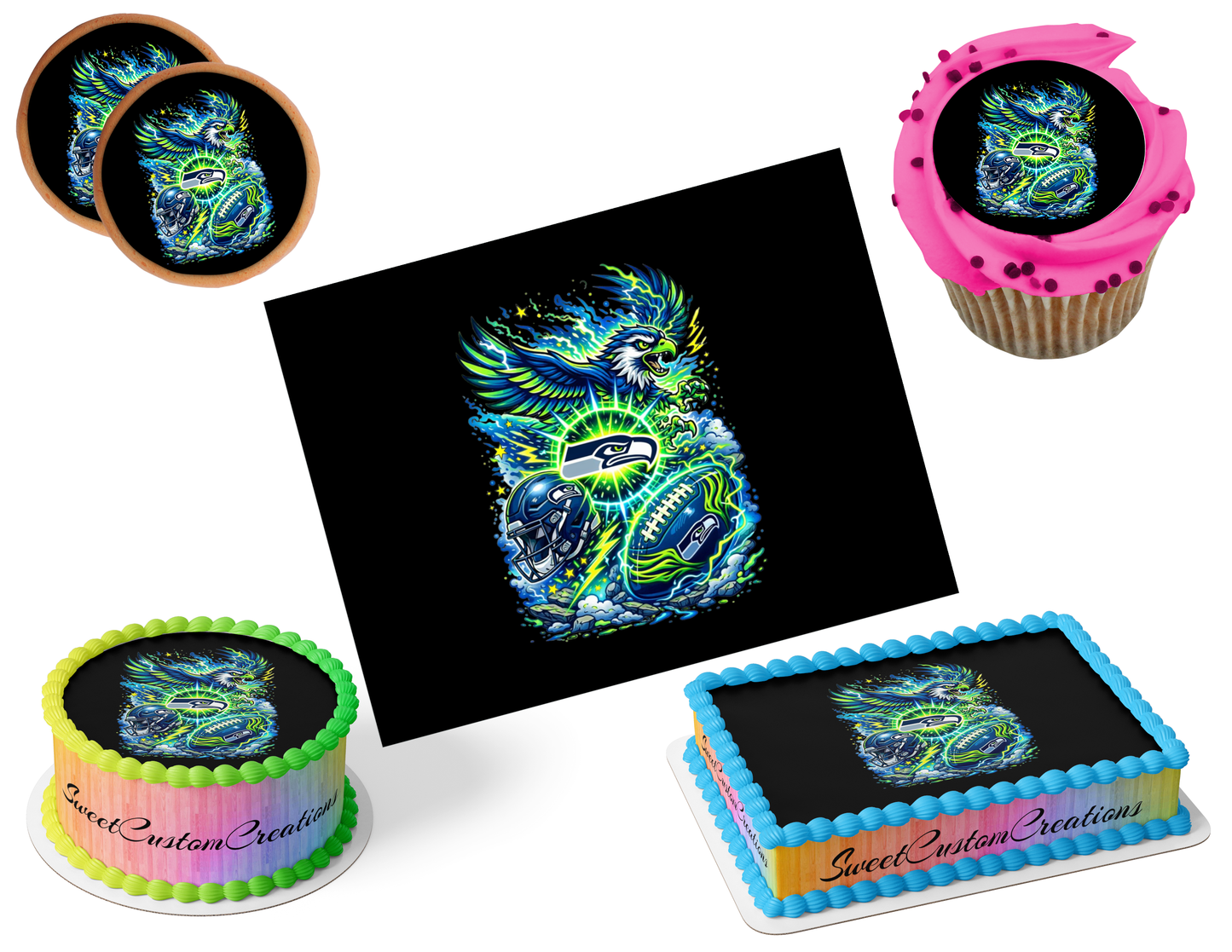 Seattle Seahawks Edible Image Frosting Sheet #52 (80+ sizes)