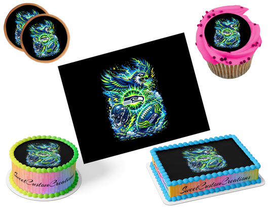 Seattle Seahawks Edible Image Frosting Sheet #52 (80+ sizes)