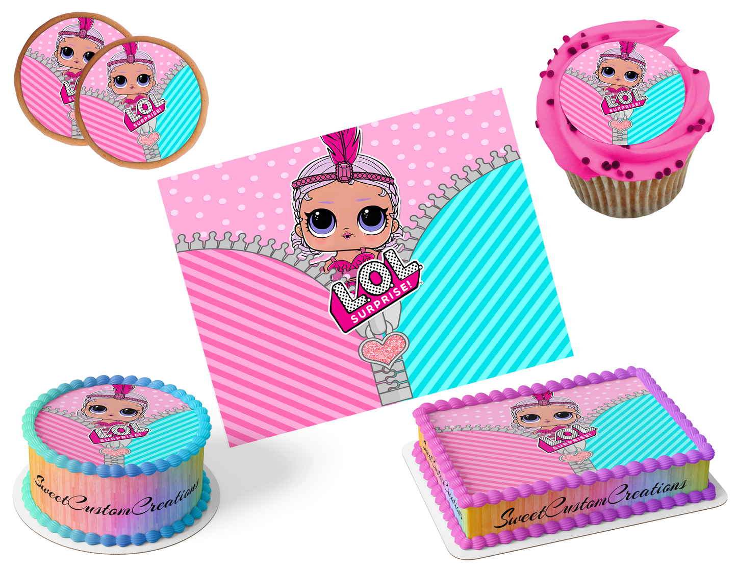 LOL Surprise Dolls Edible Image Frosting Sheet #53 (80+ sizes)