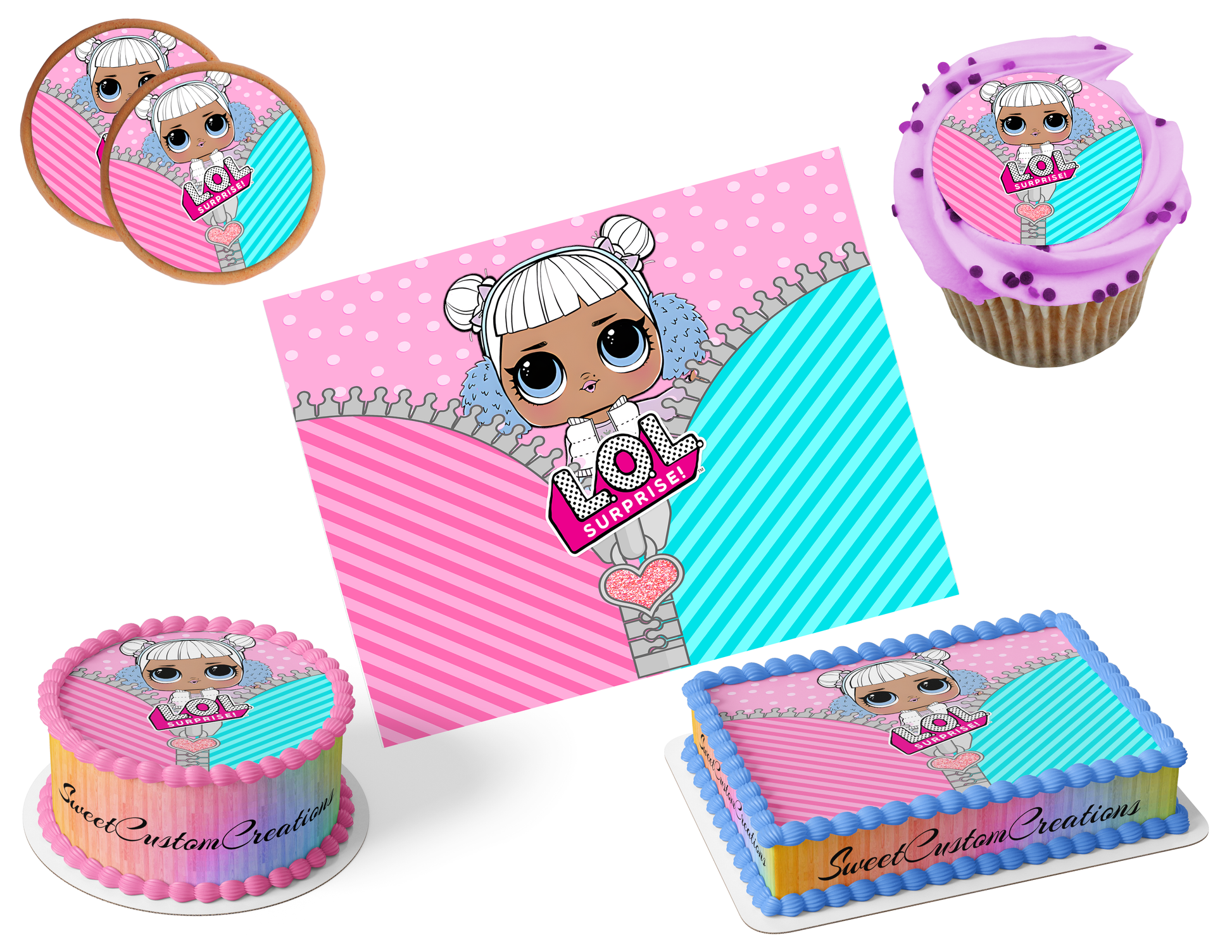 LOL Surprise Dolls Edible Image Frosting Sheet #54 (80+ sizes)
