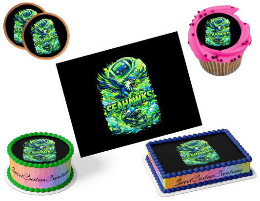 Seattle Seahawks Edible Image Frosting Sheet #54 (80+ sizes)