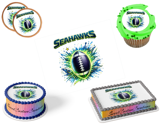 Seattle Seahawks Edible Image Frosting Sheet #55 (80+ sizes)