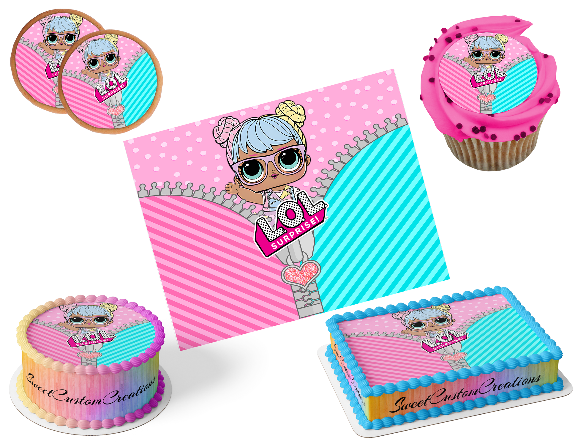 LOL Surprise Dolls Edible Image Frosting Sheet #56 (80+ sizes)