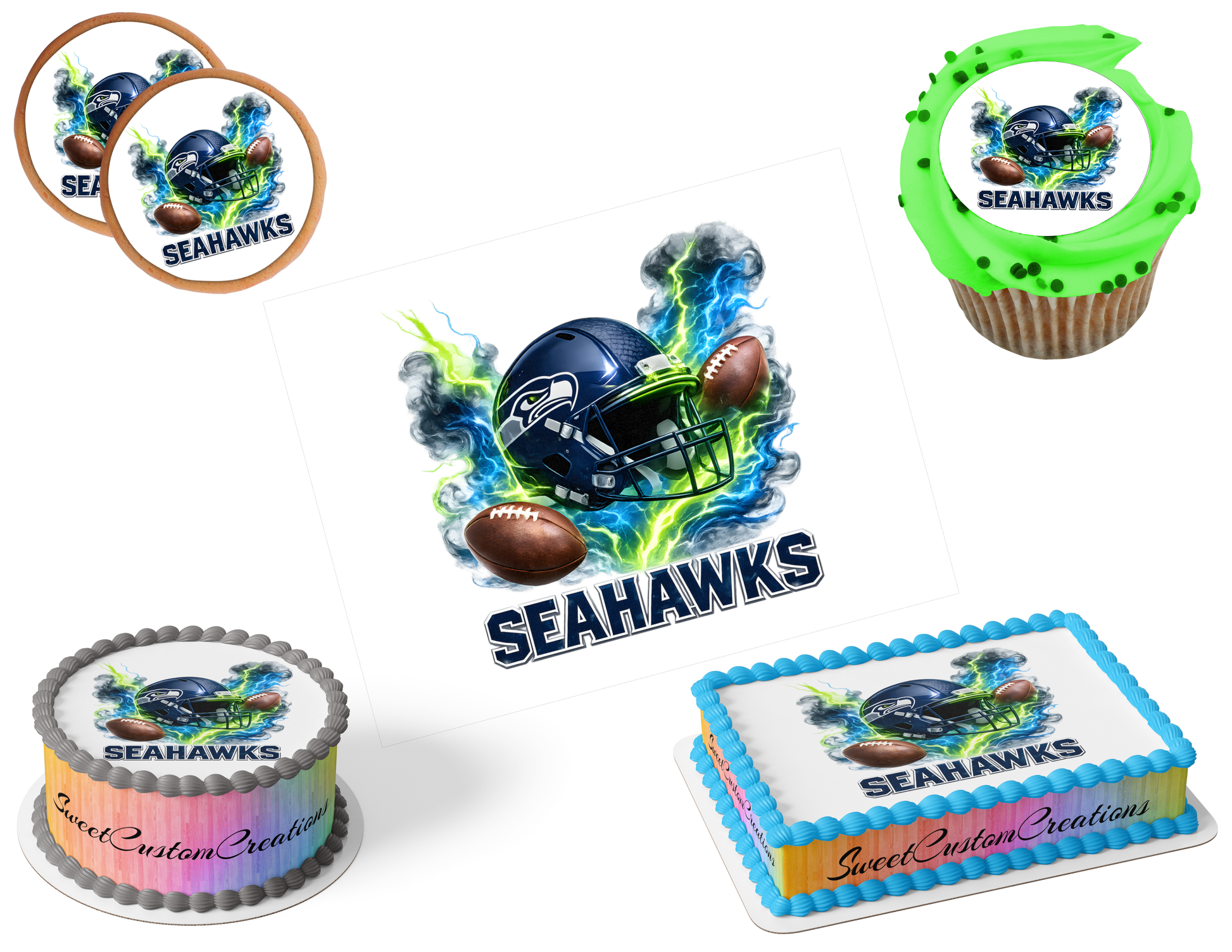Seattle Seahawks Edible Image Frosting Sheet #56 (80+ sizes)