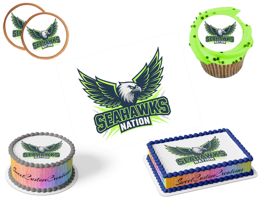 Seattle Seahawks Edible Image Frosting Sheet #57 (80+ sizes)