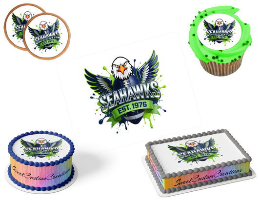 Seattle Seahawks Edible Image Frosting Sheet #58 (80+ sizes)