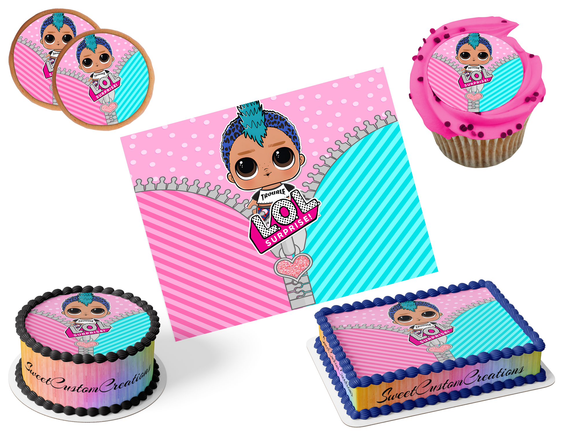 LOL Surprise Dolls Edible Image Frosting Sheet #59 (80+ sizes)
