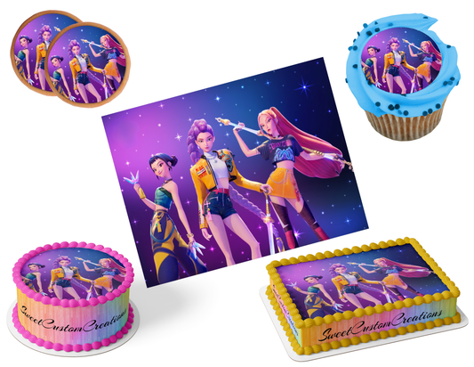 K-Pop Demon Hunters Edible Image Frosting Sheet #5 (80+ sizes)