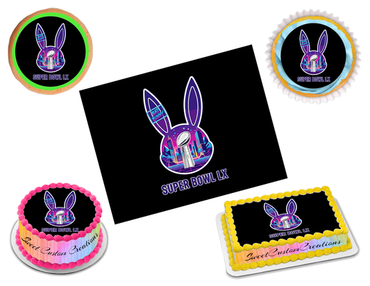 Super Bowl 60 LX 2026 Edible Image Frosting Sheet #5 (80+ sizes)