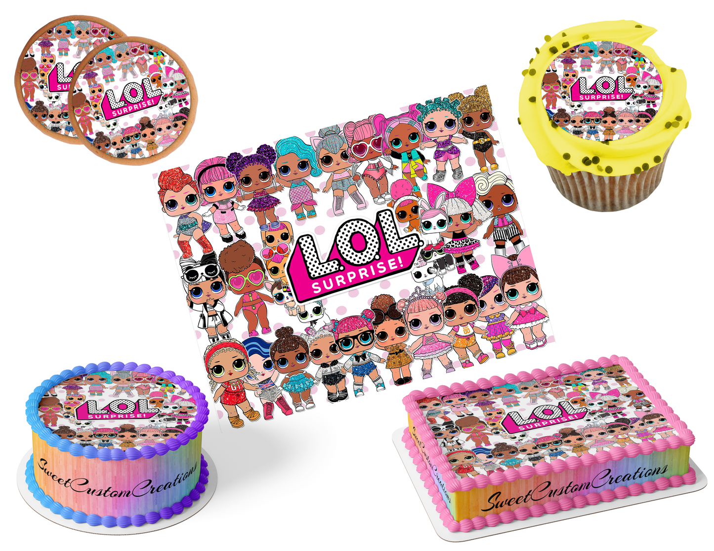 LOL Surprise Dolls Edible Image Frosting Sheet #6 (80+ sizes)
