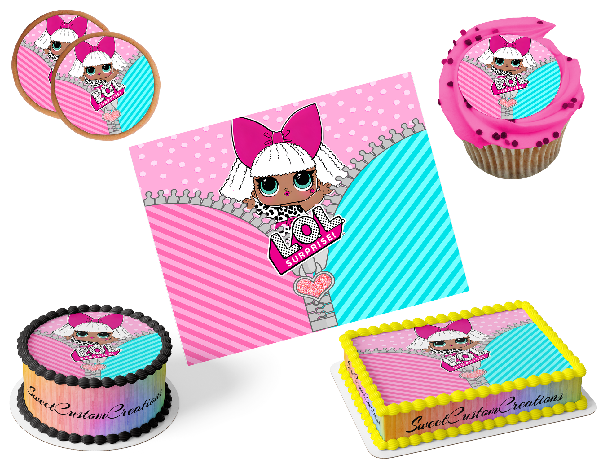 LOL Surprise Dolls Edible Image Frosting Sheet #60 (80+ sizes)