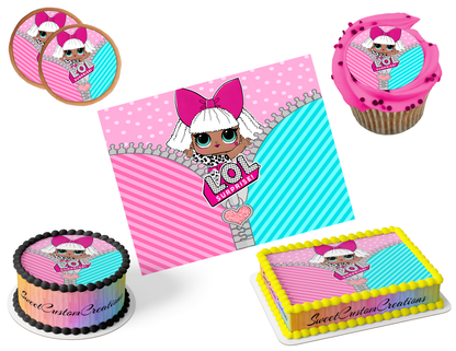 LOL Surprise Dolls Edible Image Frosting Sheet #60 (80+ sizes)