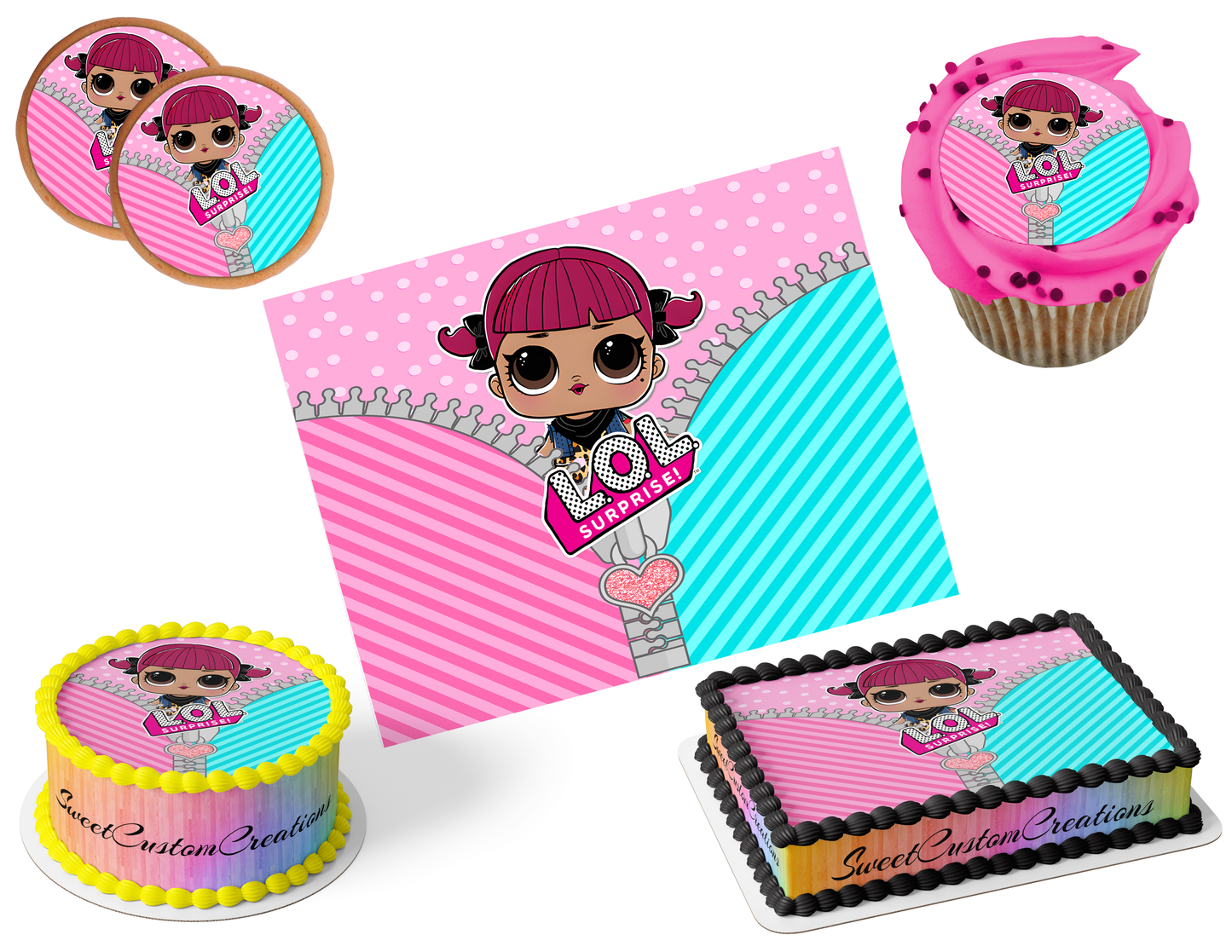 LOL Surprise Dolls Edible Image Frosting Sheet #61 (80+ sizes)