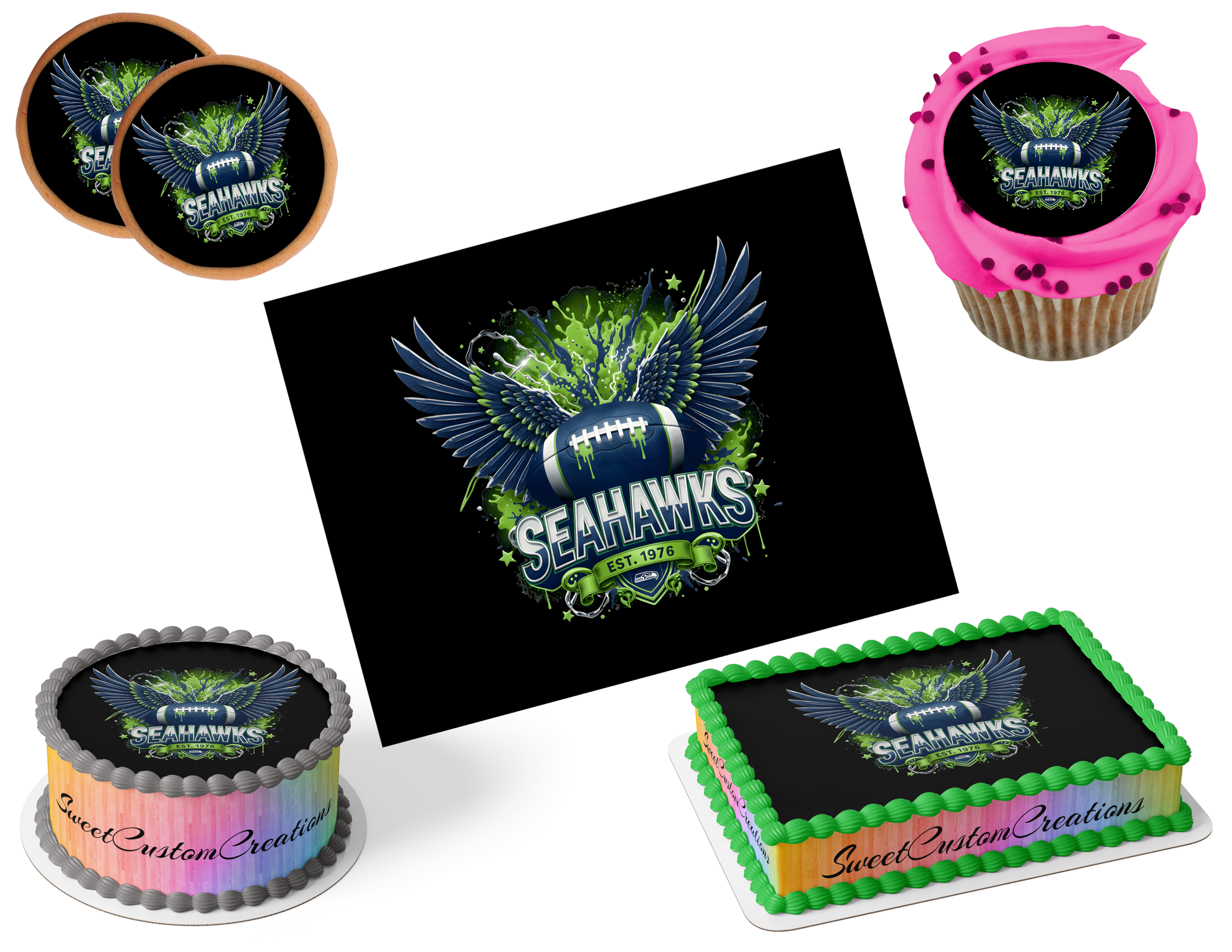Seattle Seahawks Edible Image Frosting Sheet #62 (80+ sizes)