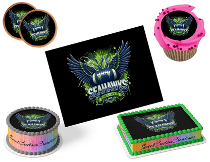 Seattle Seahawks Edible Image Frosting Sheet #62 (80+ sizes)