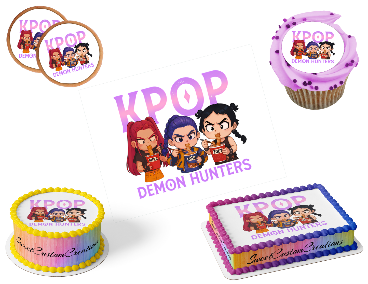 K-Pop Demon Hunters Edible Image Frosting Sheet #62 (80+ sizes)