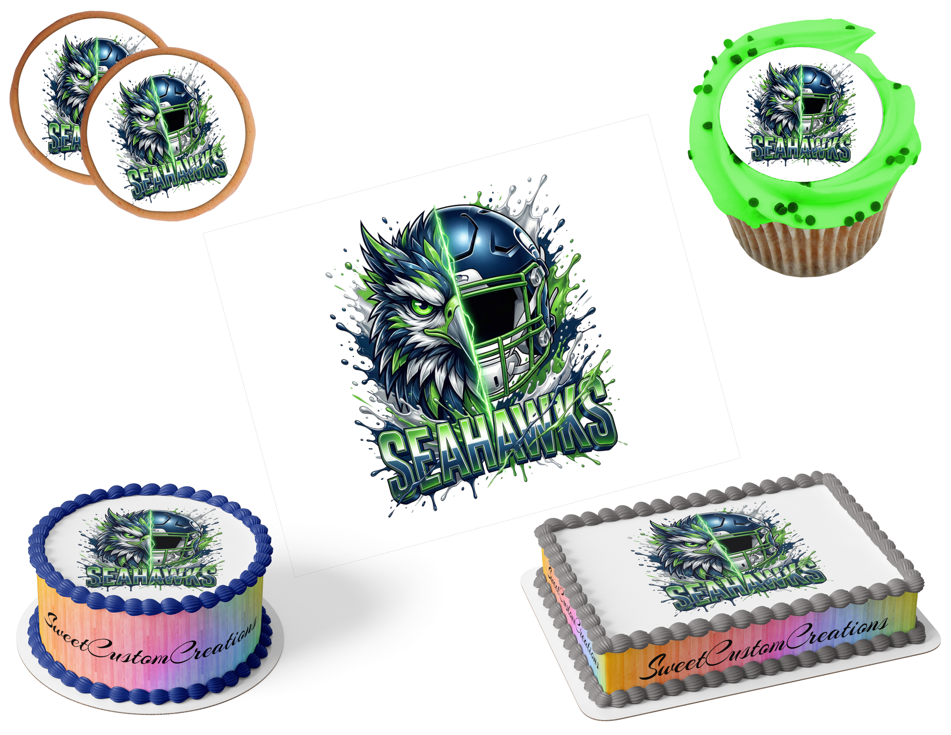 Seattle Seahawks Edible Image Frosting Sheet #63 (80+ sizes)