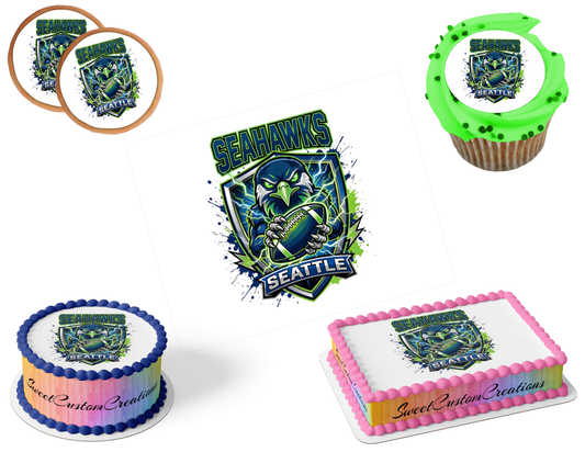 Seattle Seahawks Edible Image Frosting Sheet #65 (80+ sizes)