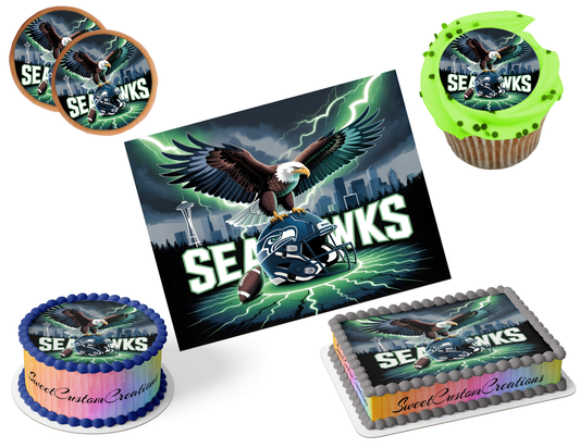Seattle Seahawks Edible Image Frosting Sheet #66 (80+ sizes)