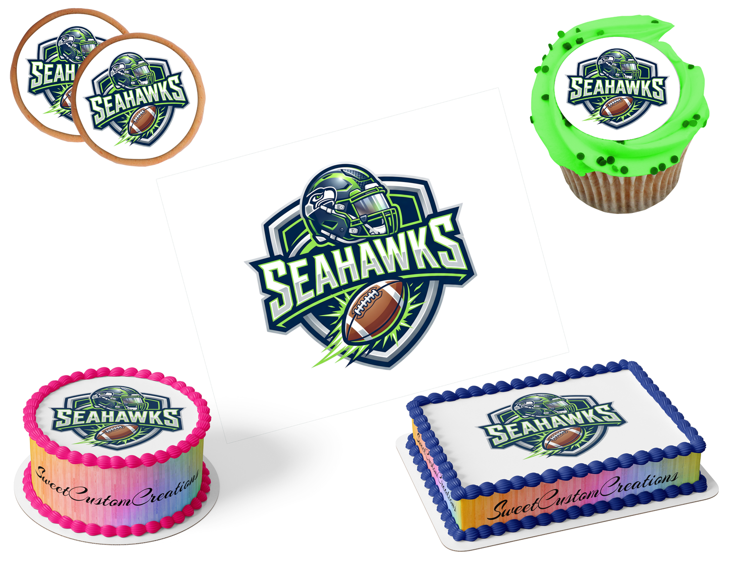 Seattle Seahawks Edible Image Frosting Sheet #67 (80+ sizes)