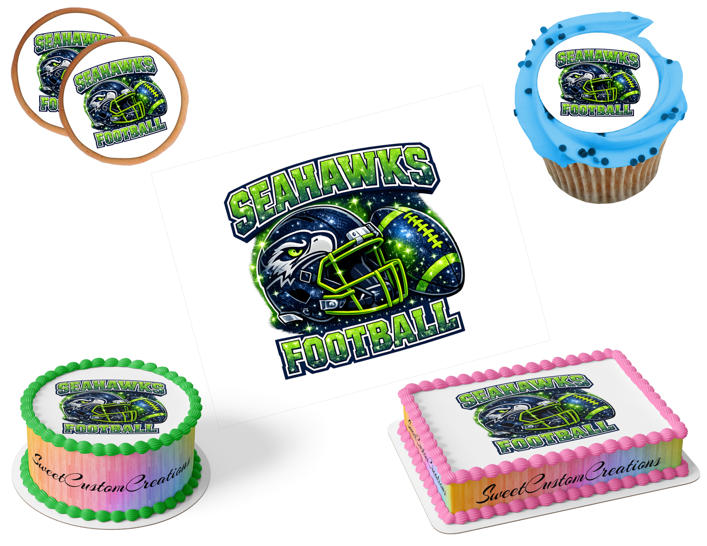 Seattle Seahawks Edible Image Frosting Sheet #68 (80+ sizes)
