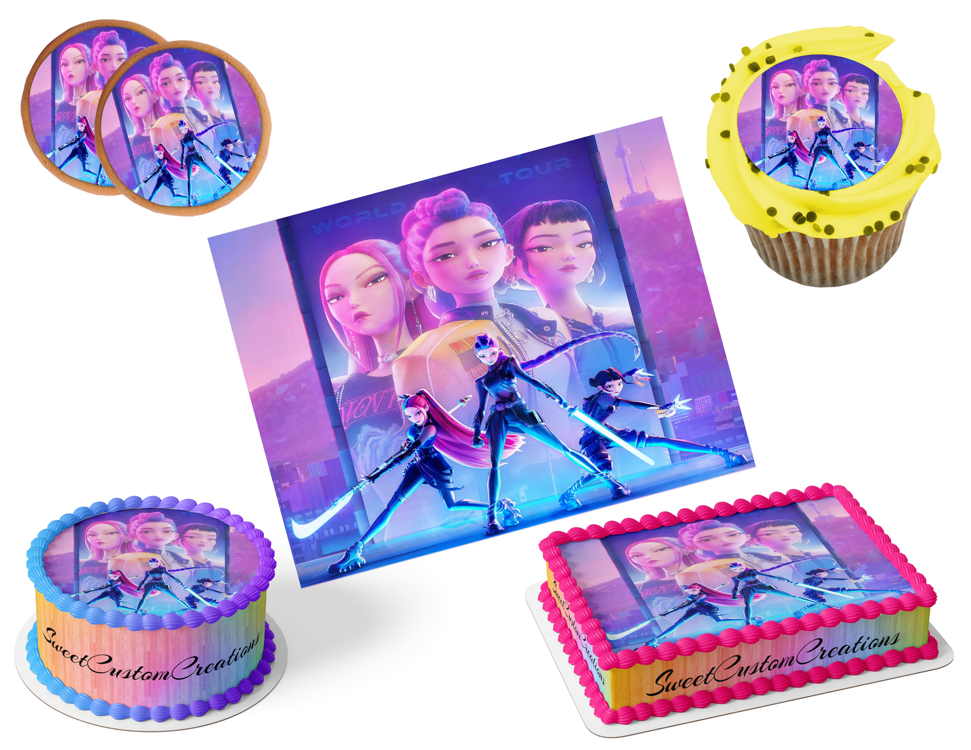 K-Pop Demon Hunters Edible Image Frosting Sheet #6 (80+ sizes)