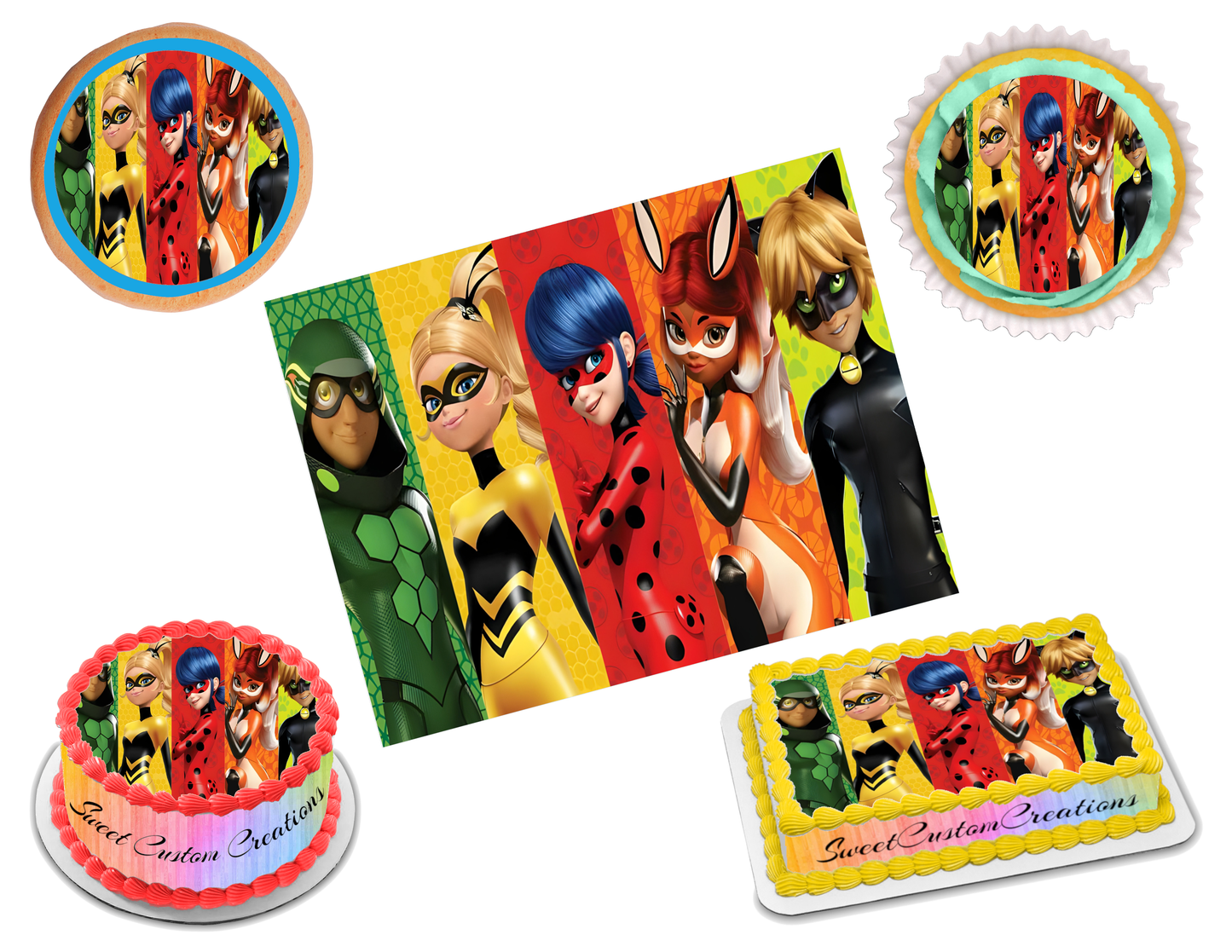 Miraculous Edible Image Frosting Sheet #6 (80+ sizes)