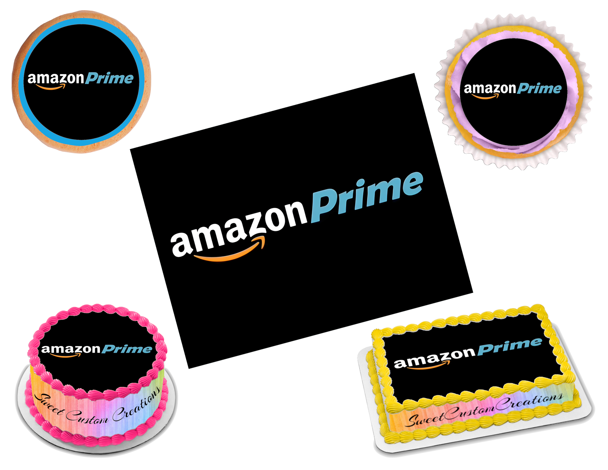 Amazon Prime Edible Image Frosting Sheet #6 (80+ sizes)
