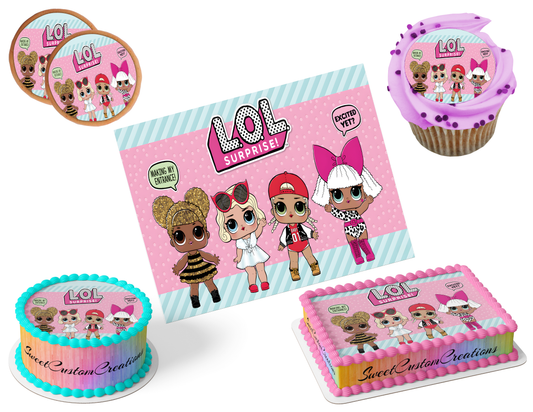 LOL Surprise Dolls Edible Image Frosting Sheet #7 (80+ sizes)