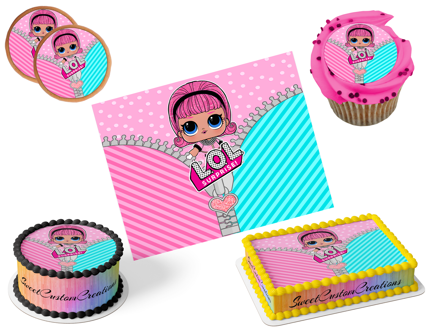 LOL Surprise Dolls Edible Image Frosting Sheet #70 (80+ sizes)
