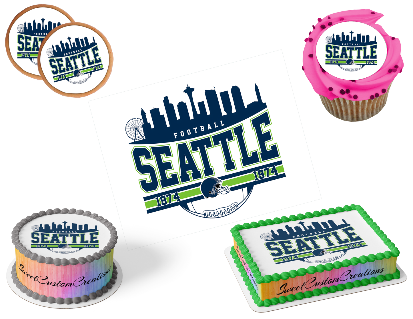 Seattle Seahawks Edible Image Frosting Sheet #70 (80+ sizes)