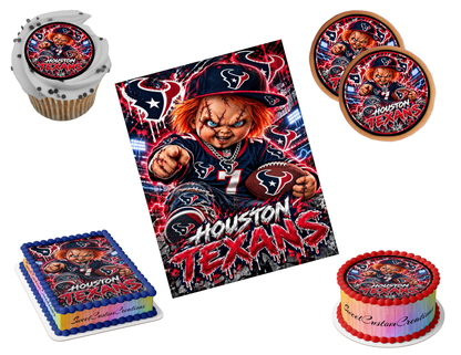 Houston Texans Chucky Edible Image Frosting Sheet #76 (80+ sizes)
